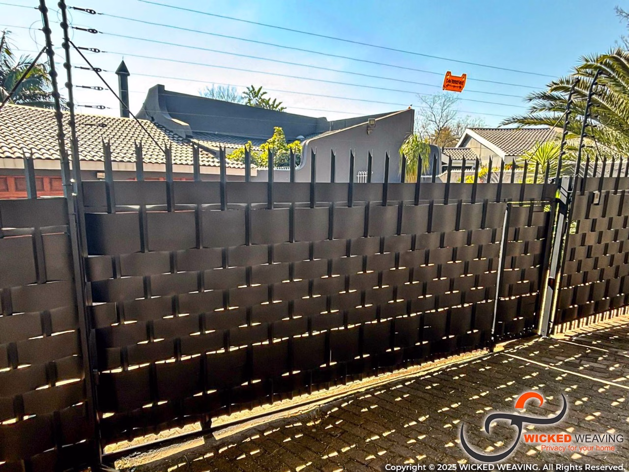 16m Black Palisade Weaving Installation in Randburg