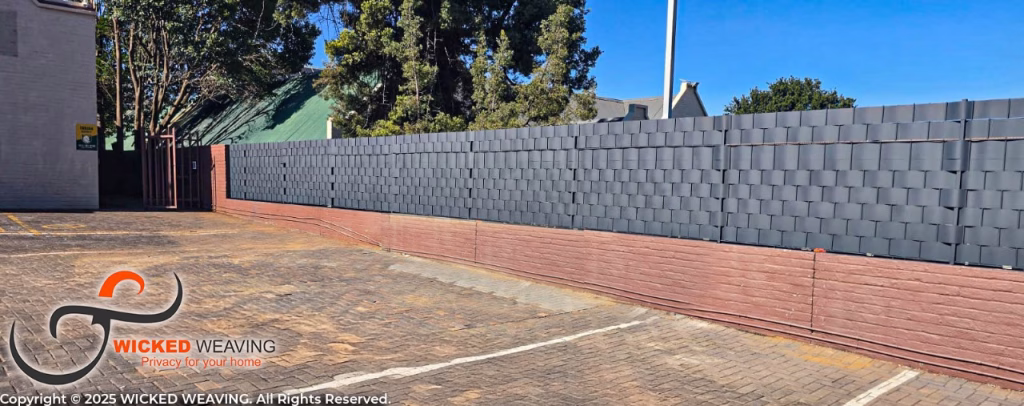 28m Palisade installation & Privacy panels Installed with Palisade Weaving in Black Colour.
