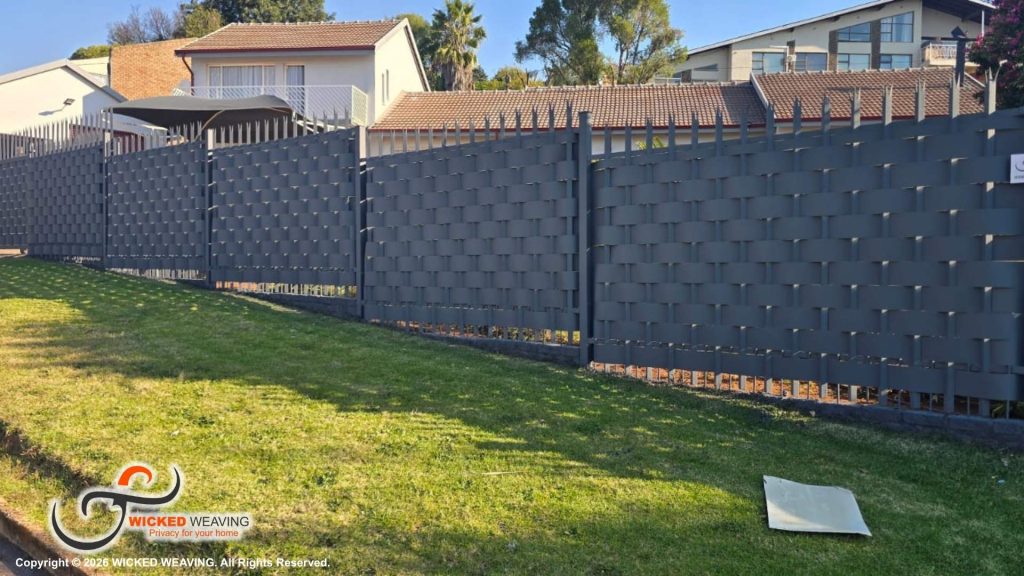 Slate Grey Palisade Weaving Installation in Noordheuwel, Krugersdorp