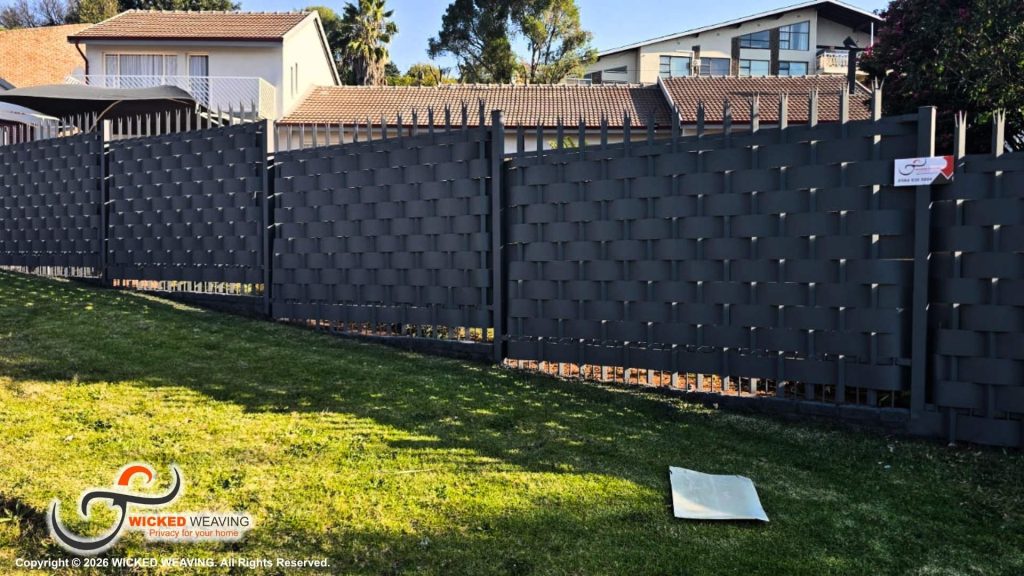 Slate Grey Palisade Weaving Installation in Noordheuwel, Krugersdorp