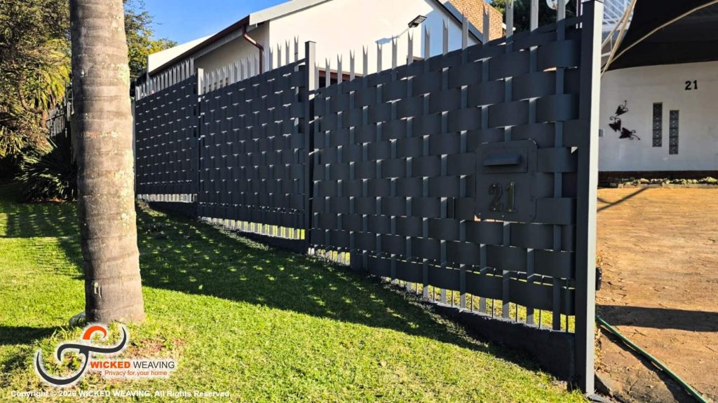 Slate Grey Palisade Weaving Installation in Noordheuwel, Krugersdorp