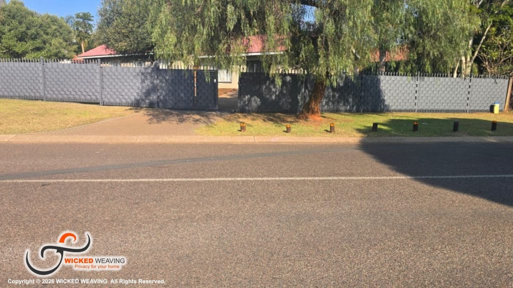 35m Slate Grey Palisade Weaving Installation in Garsfontein, Pretoria
