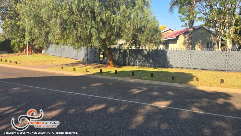 35m Slate Grey Palisade Weaving Installation in Garsfontein, Pretoria