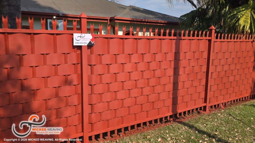20m Terracotta Palisade Weaving Installation in Moreleta Park