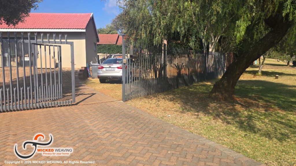 35m Slate Grey Palisade Weaving Installation in Garsfontein, Pretoria
