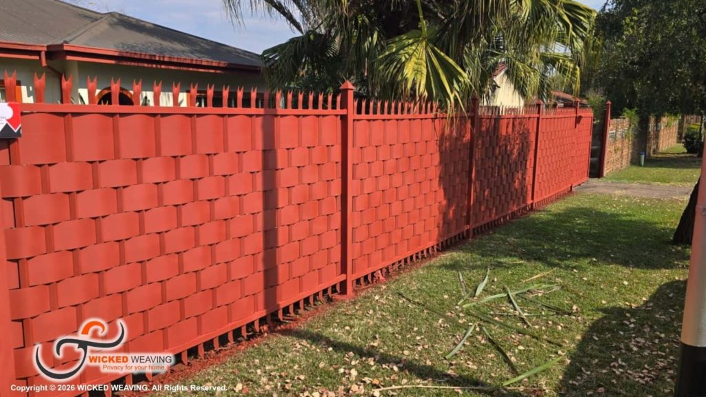 20m Terracotta Palisade Weaving Installation in Moreleta Park