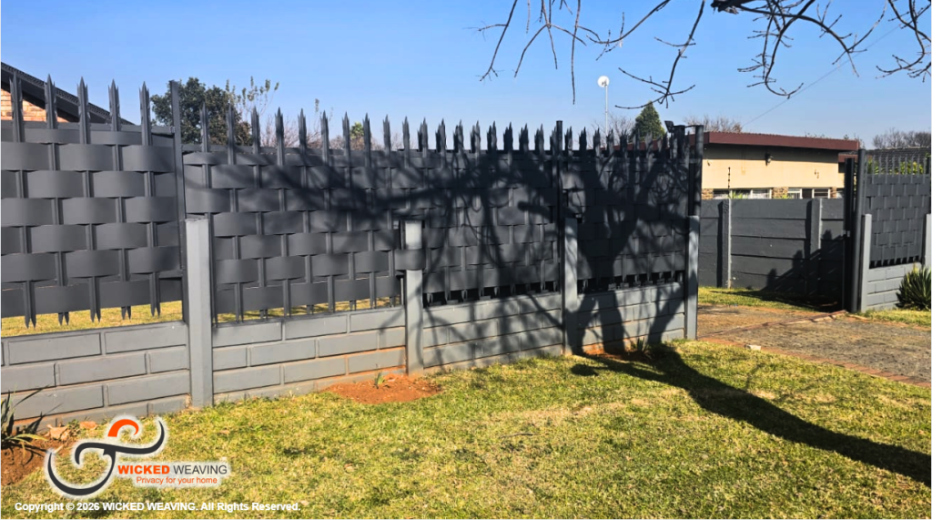 25 Charcoal Palisade Weaving Installation in Randfontein