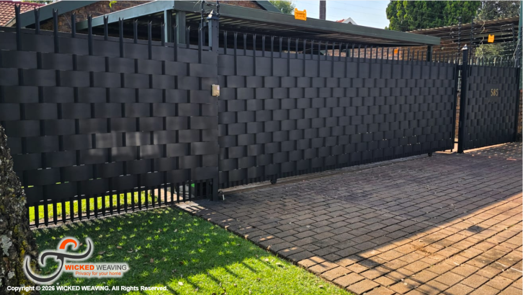 30m Black Palisade Weaving Project in Elarduspark
