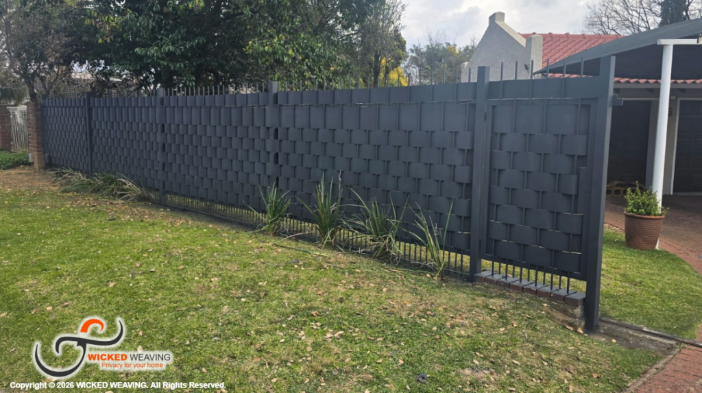 32m Charcoal Palisade Weaving Installation in Kempton Park