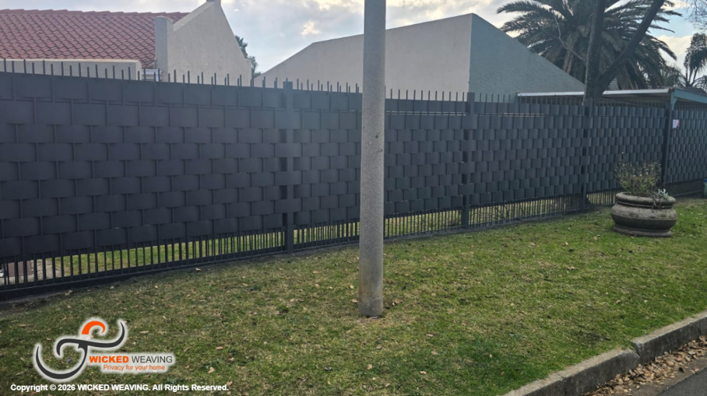 32m Charcoal Palisade Weaving Installation in Kempton Park
