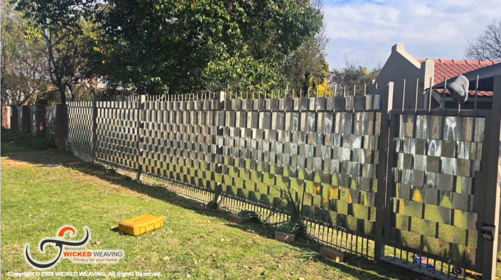 32m Charcoal Palisade Weaving Installation in Kempton Park