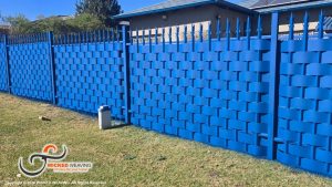 25m Midnight Blue Palisade Weaving Installation Completed in Alberton